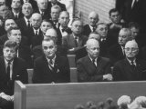 John F. Kennedy at Samuel Rayburn's Funeral Premium Photographic Print by Michael Rougier