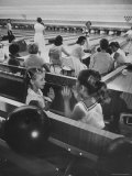 Children Entertaining Themselves While Their Mothers Compete in Bowling League Premium Photographic Print by Stan Wayman