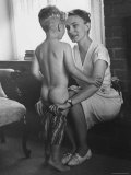 Mrs. Maryly Van Leer Peck, Engineer with Rocketdyne Corp. in Calif, Spending Some Time with Her Son Photographic Print by Allan Grant