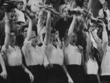 Cheerleaders at Sharon Springs Basketball Game Premium Photographic Print by George Silk