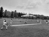 Batter Up, Ball in Play During a Game of Cricket Premium Photographic Print by Peter Stackpole Batter Up, Ball in Play During a Game of Cricket Premium Photographic Print by Peter Stackpole