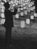 Army Bugler at Arlington Cemetery, During Ceremonies Photographic Print by George Silk
