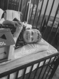 Little Boy Cuddling a Hamster as One of the Hospital's Methods of Using Therapy with Animals Premium Photographic Print by Francis Miller