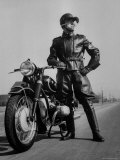 Front Shot of a German Made BMW Motorcycle and Rider Premium Photographic Print by Ralph Crane