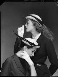 Models Wearing Hats, c.1947 Premium Photographic Print by Gjon Mili Models Wearing Hats, c.1947 Premium Photographic Print by Gjon Mili