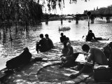 Parisians on the Banks of the Seine Premium Photographic Print by Alfred Eisenstaedt