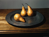 Still Life of Pears on Antique Pewter Plate Premium Photographic Print by Eliot Elisofon