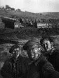 Three Welsh Coal Miners Just Up from the Pits After a Day's Work in Coal Mine in Wales Lámina fotográfica por W. Eugene Smith