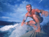 Surfer Nick Beck Riding His Surfboard in the Waters Off Hawaii Premium Photographic Print by George Silk