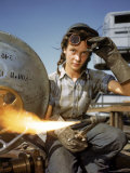 Women Building Submarines at Electric Boat Co, New London, Connecticut Premium Photographic Print by Bernard Hoffman