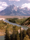Snake River with Tetons in Background Premium Photographic Print by Alfred Eisenstaedt