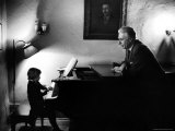 Piano Teacher Giving Lesson to Young Student in a Carnegie Hall Studio Premium Photographic Print by Alfred Eisenstaedt