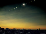 Multiple Exposure Image of All Stages of Eclipse of the Sun over Winnipeg Fotografisk tryk af Henry Groskinsky