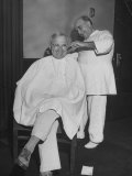 President Harry S. Truman Getting a Haircut Premium Photographic Print by George Skadding