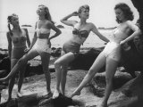 Models Wearing "California" Bathing Suits, with No Shoulder Straps and Minimum Diaper Style Pants Photographic Print by Walter Sanders
