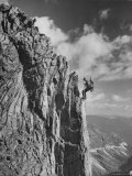 Soldiers Repelling Down Steep Rock Face Premium Photographic Print by J. R. Eyerman