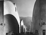 People Walking Between Sound Stages at Warner Brothers Studio Premium Photographic Print by Margaret Bourke-White