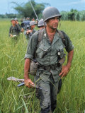 US Army Captain Robert Bacon Leading a Patrol During the Early Years of the Vietnam War Premium Photographic Print by Larry Burrows