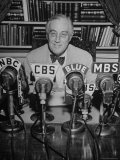 President Franklin D. Roosevelt, Broadcasting a Speech over the Radio from the White House Photographic Print by George Skadding