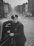 Ny Patrolman James Murphy Standing by His 23 Precinct Squad Car on Street of His East Harlem Beat Photographic Print by Tony Linck