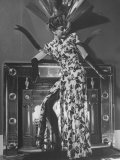 Model Wearing Dress Designed by Movie Costume Designer Edith Head Premium Photographic Print by Peter Stackpole Model Wearing Dress Designed by Movie Costume Designer Edith Head Premium Photographic Print by Peter Stackpole