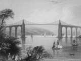 The Menai Suspension Bridge over the River Menai and Designed by Telford Premium Photographic Print The Menai Suspension Bridge over the River Menai and Designed by Telford Premium Photographic Print