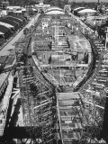 Merchant Ship Being Constructed at Shipyard Premium Photographic Print by J. R. Eyerman