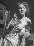 Model Wearing Dress Designed by Movie Costume Designer Premium Photographic Print by Peter Stackpole Model Wearing Dress Designed by Movie Costume Designer Premium Photographic Print by Peter Stackpole