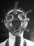 View of a Gas Mask Being Tested Additionally as a Respirator Photographic Print by Sam Shere