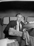 Progressive Party Candidate Henry A. Wallace Eating His Lunch in the Car Premium Photographic Print by Francis Miller