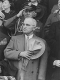 President Harry S. Truman Saluting "Star Spangled Banner" at Opening Game of Baseball Season Premium Photographic Print by George Skadding