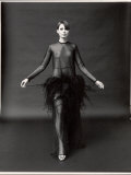 Model Wearing See Through Dress Designed by Yves St. Laurent, at New York City Fashion Show Reproduction photographique sur papier de qualité par Bill Ray