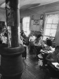 Mrs. Lyndon B. Johnson Eating Lunch with School Kids Premium Photographic Print by Stan Wayman