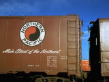 Railroad Box Car with Logo of the Northern Pacific Railroad Premium Photographic Print by Walker Evans