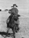 Shaggy Horse is Ridden by Mongolian Herdsman Premium Photographic Print by Howard Sochurek