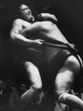 Sumo Wrestlers During Match Photographic Print by Bill Ray