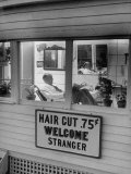 Man Waiting in a Barber Shop For a Haircut Photographic Print by Francis Miller Man Waiting in a Barber Shop For a Haircut Photographic Print by Francis Miller