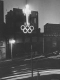 Neon Olympic Symbol in Melbourne Premium Photographic Print by John Dominis