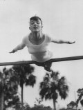 US Gymnast Muriel Davis Practicing at the National Gymnastic Clinic Premium Photographic Print by Stan Wayman