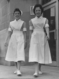 Paula and Susan Fox Sisters Who Are Student Nurses at Wesley Memorial Hospital Premium Photographic Print by Stan Wayman