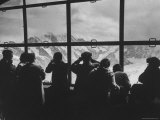 Tourists Viewing the Alps Premium Photographic Print by James Burke