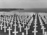 US Army Cemetery at Omaha Beach Photographic Print by Leonard Mccombe