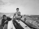 Sailing Class on Long Island Sound Premium Photographic Print by Bob Gomel