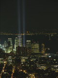 An Elevated View of Manhattan Island at Night Photographic Print by Ira Block