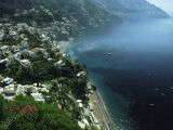 An Aerial View of Hillside Villages on the Water at Positano Photographie par Ed George