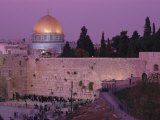 Western Wall with the Dome of the Rock in the Background Photographic Print by Richard Nowitz
