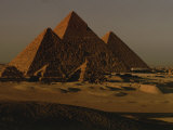 Giza Pyramids from Left- Kings Menkure, Khafre and Khufu Photographic Print by Kenneth Garrett