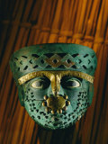 Gold-And-Copper Burial Mask of the Moche Culture Found in the Tombs at Dos Cabezas Photographic Print by Kenneth Garrett