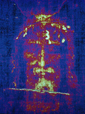 Imagen mejorada por ordenador de la cara de la sábana santa de Turín Lámina fotográfica por Jr, Victor R. Boswell