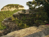 View of the Pinnacle of Pilot Mountain from the Sassafras Trail Lámina fotográfica por Raymond Gehman